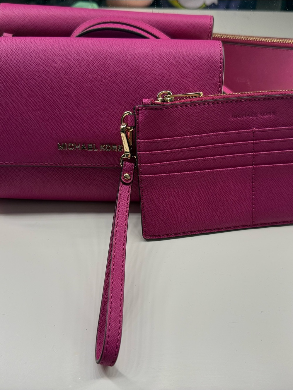 Michael Kors Pink purse with Card Case